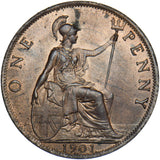 1901 Penny - Victoria British Bronze Coin - Superb
