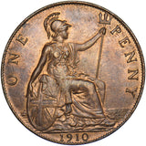 1910 Penny - Edward VII British Bronze Coin - Very Nice