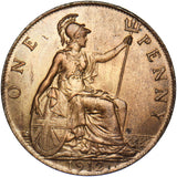 1912 Penny - George V British Bronze Coin - Superb