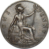 1913 Penny (Rare F176 Dies 2+A) - George V British Bronze Coin - Very Nice