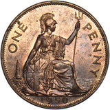 1950 Proof Penny - George VI British Bronze Coin - Superb
