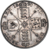 1890 Double Florin - Victoria British Silver Coin - Nice