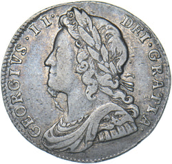 1731 Sixpence - George II British Silver Coin - Nice