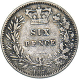 1878 Sixpence (Die no. 17) - Victoria British Silver Coin