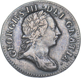 1762 Threepence - George III British Silver Coin - Nice