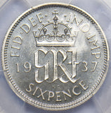 1937 Proof Sixpence (PCGS PR 65) - George VI British Silver Coin - Superb