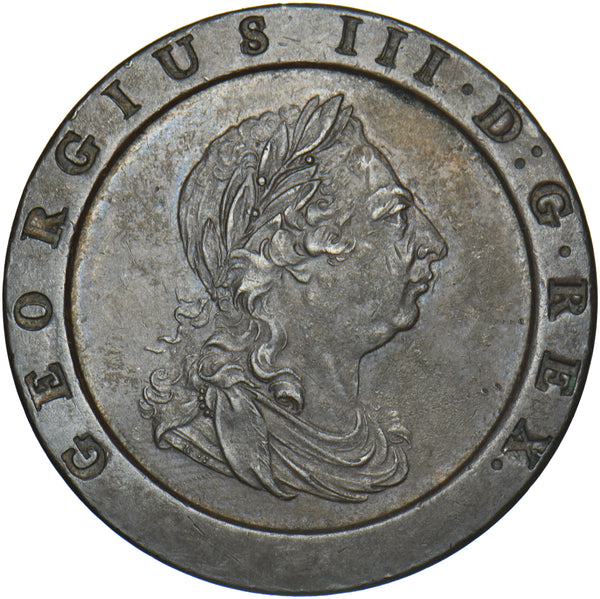 1797 Cartwheel Twopence - George III British Copper Coin - Very Nice