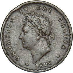 1826 Penny (Thin line) - George IV British Copper Coin - Nice