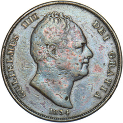 1834 Penny - William IV British Copper Coin
