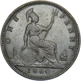 1860 Penny (F15) - Victoria British Bronze Coin - Nice