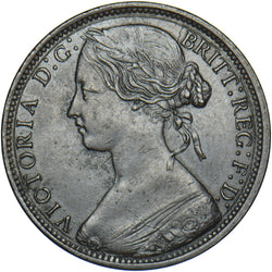 1872 Penny - Victoria British Bronze Coin - Very Nice