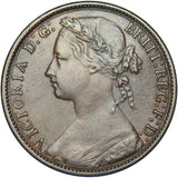 1878 Penny - Victoria British Bronze Coin - Very Nice