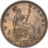 1882 H Penny - Victoria British Bronze Coin - Very Nice