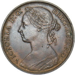 1882 H Penny - Victoria British Bronze Coin - Very Nice