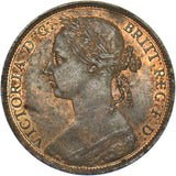 1886 Penny - Victoria British Bronze Coin - Very Nice