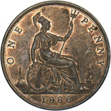 1886 Penny - Victoria British Bronze Coin - Very Nice