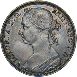 1891 Penny - Victoria British Bronze Coin - Very Nice