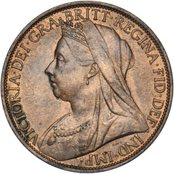 1897 Penny - Victoria British Bronze Coin - Very Nice