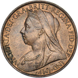 1897 Penny - Victoria British Bronze Coin - Very Nice
