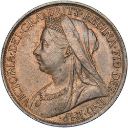 1899 Penny - Victoria British Bronze Coin - Very Nice