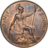 1906 Penny - Edward VII British Bronze Coin - Superb