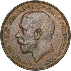 1922 Penny - George V British Bronze Coin - Very Nice