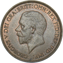 1930 Penny - George V British Bronze Coin - Very Nice