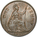 1951 Penny - George VI British Bronze Coin - Very Nice