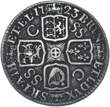 1723 SSC Shilling - George I British Silver Coin - Nice