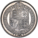 1887 Shilling - Victoria British Silver Coin - Very Nice