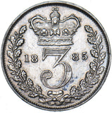 1885 Threepence - Victoria British Silver Coin - Nice