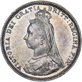 1889 Threepence - Victoria British Silver Coin - Very Nice
