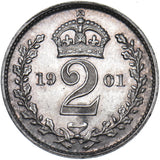 1901 Maundy Twopence - Victoria British Silver Coin - Very Nice