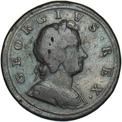 1721 Halfpenny - George I British Copper Coin