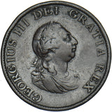 1799 Halfpenny - George III British Copper Coin - Nice