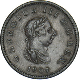 1807 Halfpenny - George III British Copper Coin - Nice