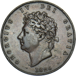 1826 Halfpenny - George IV British Copper Coin - Nice