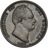 1837 Halfpenny - William IV British Copper Coin - Nice