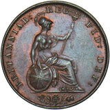 1841 Halfpenny - Victoria British Copper Coin - Very Nice