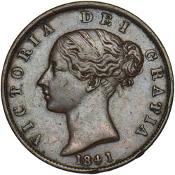 1841 Halfpenny - Victoria British Copper Coin - Nice