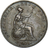 1846 Halfpenny - Victoria British Copper Coin - Nice