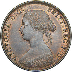 1868 Halfpenny - Victoria British Bronze Coin - Superb