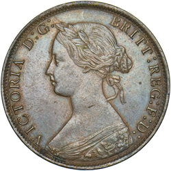 1870 Halfpenny - Victoria British Bronze Coin - Very Nice