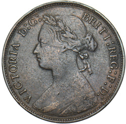 1877 Halfpenny - Victoria British Bronze Coin - Nice