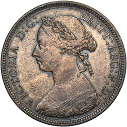 1887 Halfpenny - Victoria British Bronze Coin - Nice