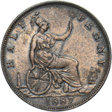 1887 Halfpenny - Victoria British Bronze Coin - Nice