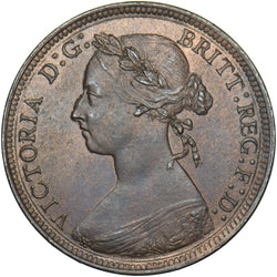 1890 Halfpenny - Victoria British Bronze Coin - Very Nice