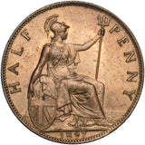 1897 Halfpenny - Victoria British Bronze Coin - Very Nice