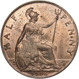 1906 Halfpenny - Edward VII British Bronze Coin - Superb