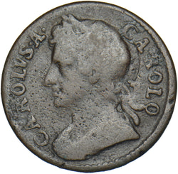 1673 Farthing - Charles II British Copper Coin